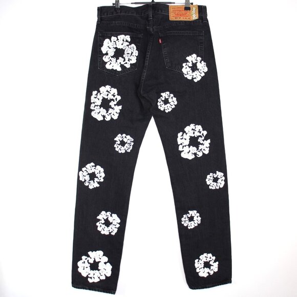 Levi's x Denim Tears Mens 34 x 34 Cotton Wreath 501 Jeans F1300 - Picture 4 of 13